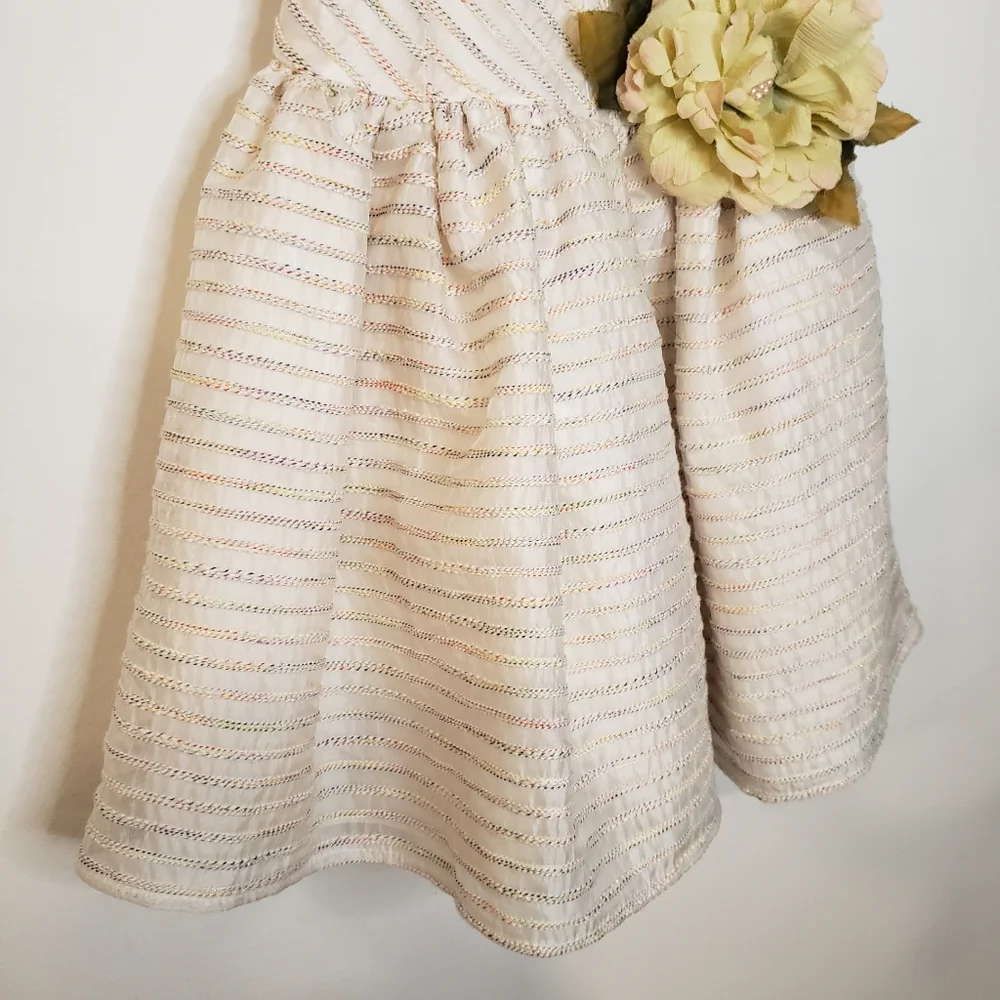 Pippa & Julie 4 Toddler Girl Floral Sleeveless Rainbow Stripe Formal Party Dress
